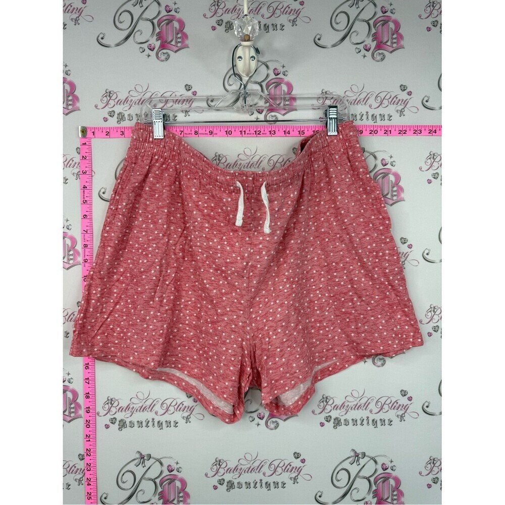 Jane & bleecker shorts dotted Cozy Cotton orange pink Red Polka Dot Sleep Shorts
